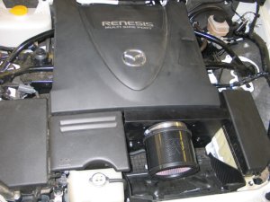 Mazda RX-8 Performance Air Intake - K&N Engineering - Typhoon, Short Ram, Carbon Fiber Housing - Flat Black - `04-`09
